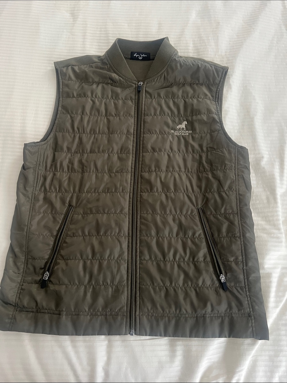 Black Horse Club Men's Olive Quilted Vest